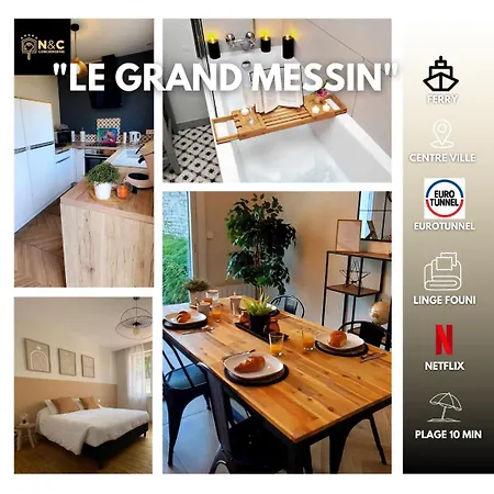 Le Grand Messin - Calais Nord -Cour - Plage - Ferry - Eurotunnel Exterior photo